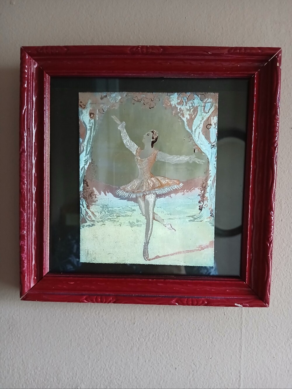 Vintage Foil Etched Ballerina Print
